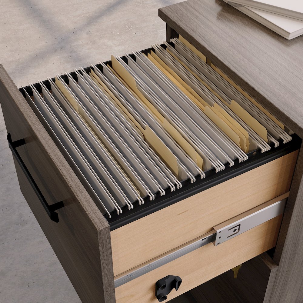 Affirm 72 X 24 Shell 2 Drawer Pedestal Ste Hudson Elm Finish