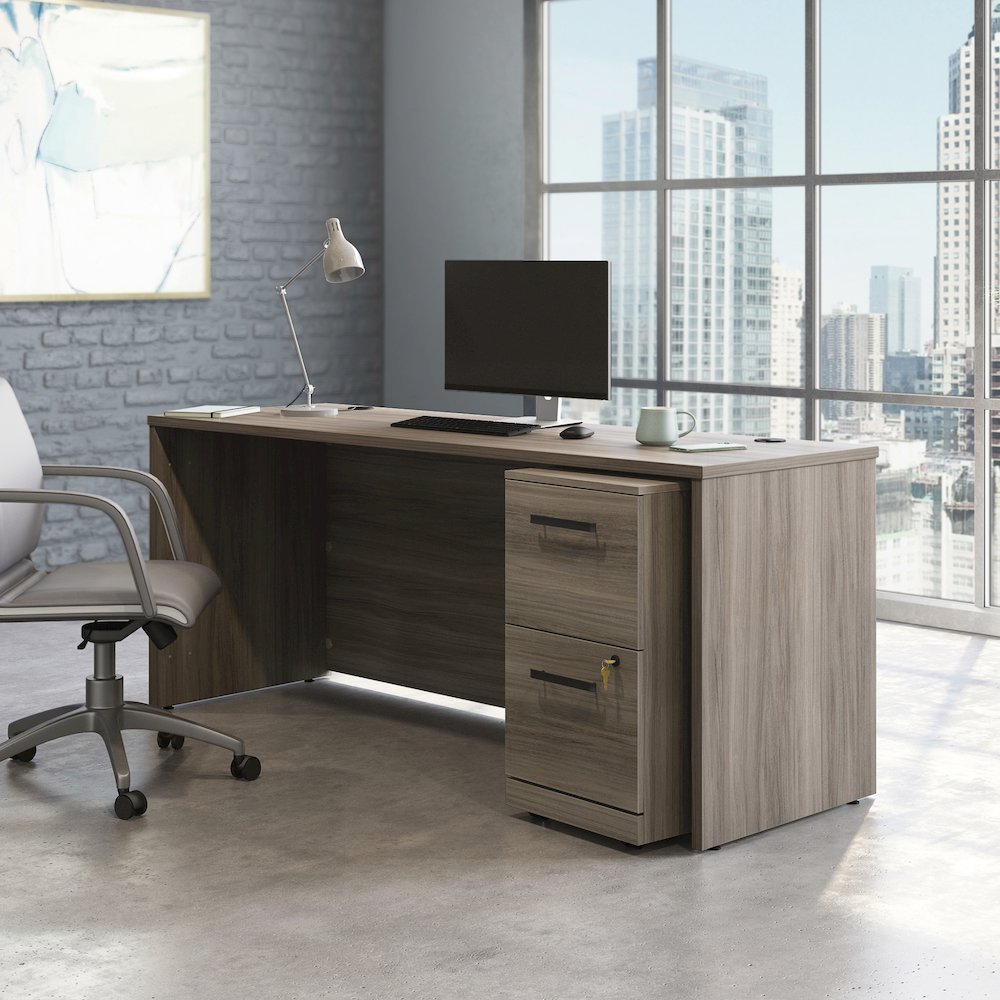 Affirm 72 X 24 Shell 2 Drawer Pedestal Ste Hudson Elm Finish