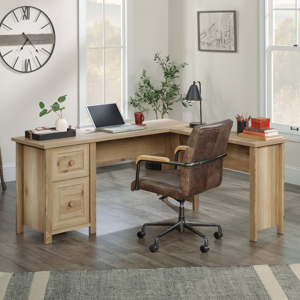 Hillmont Farm L-Desk Timber Oak