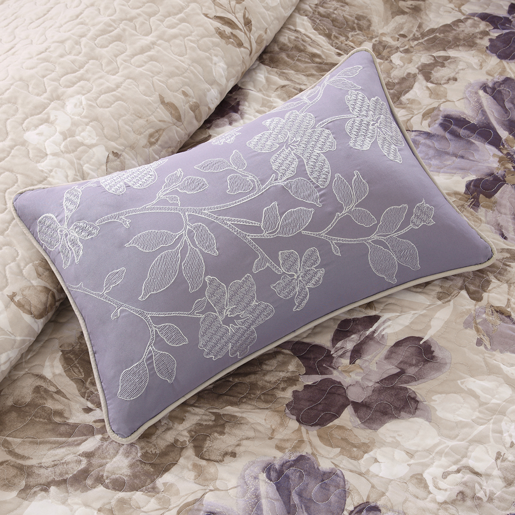 Luna 6 Piece Printed Quilt Set with Throw Pillows