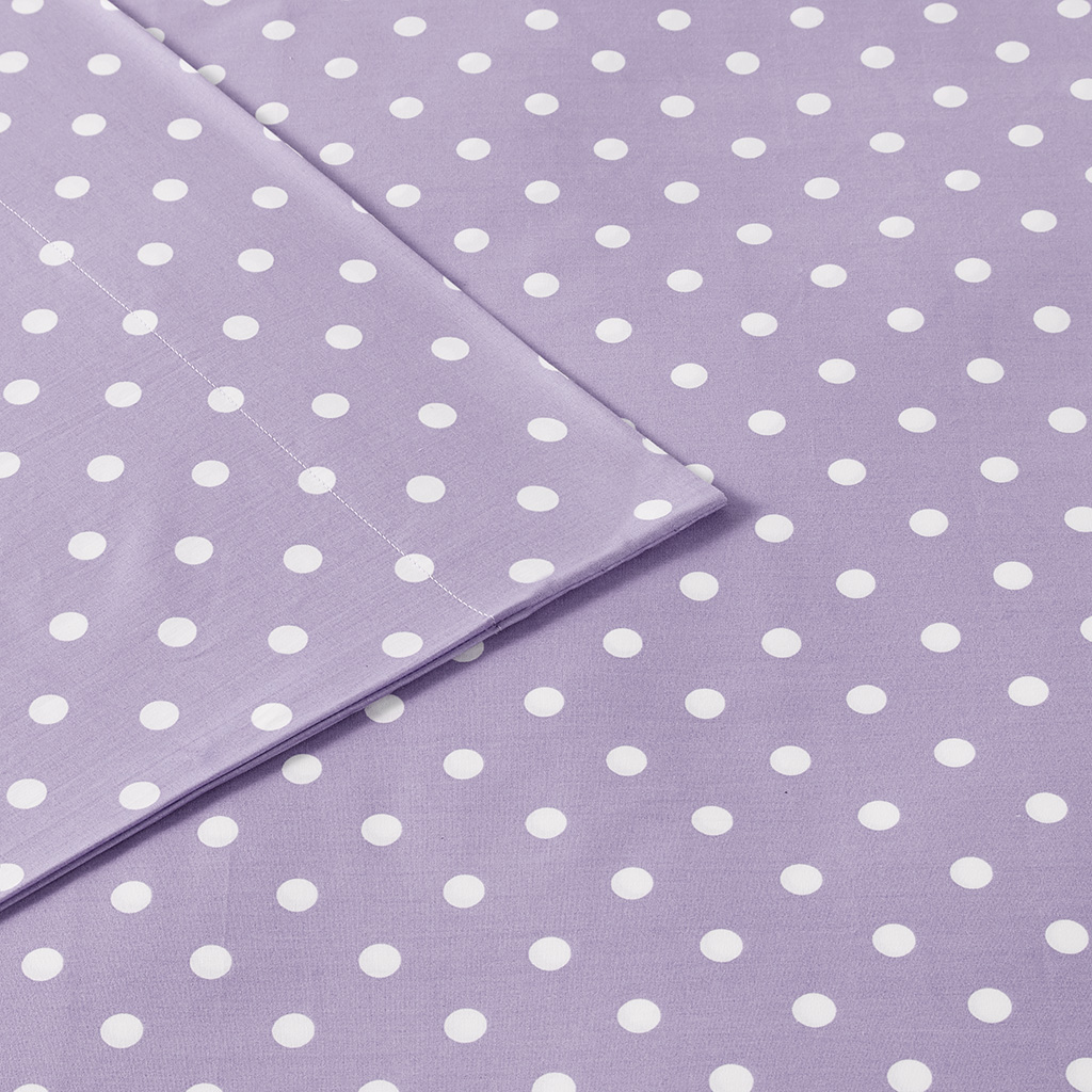 Polka Dot Printed 100% Cotton Sheet Set