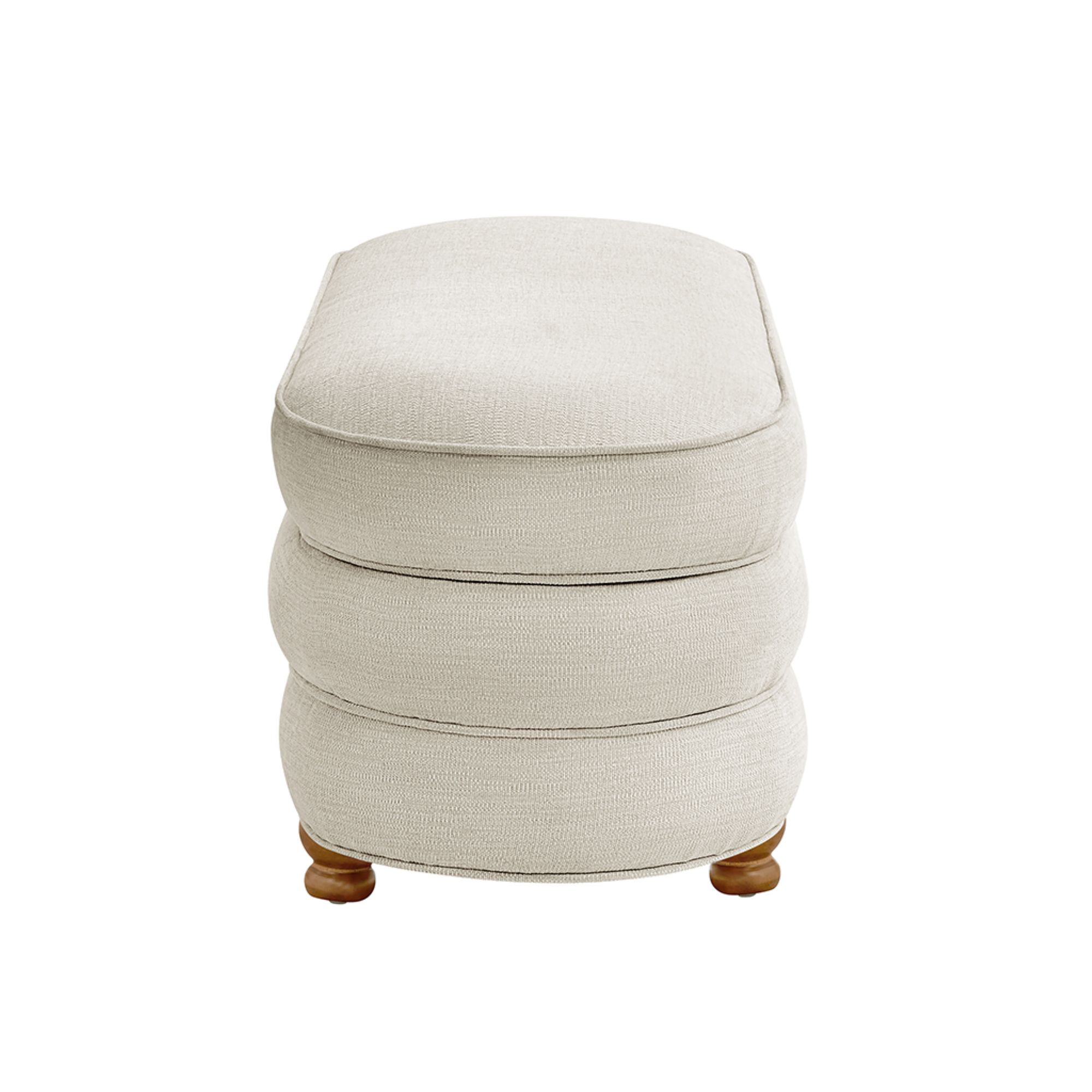 Kylan Oval Channel Storage Bench with Wooden Ball Feet