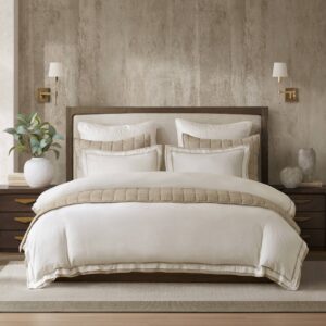 Linen Blend Double Flange Duvet Cover Set from Harbor House in White/Gold. Linen Blend Double Flange Duvet Cover Set from Harbor House in White/Gold. Linen Blend Double Flange Duvet Cover Set from Harbor House in White/Gold. Linen Blend Double Flange Duvet Cover Set from Harbor House in White/Gold. Linen Blend Double Flange Duvet Cover Set from Harbor House in White/Gold.