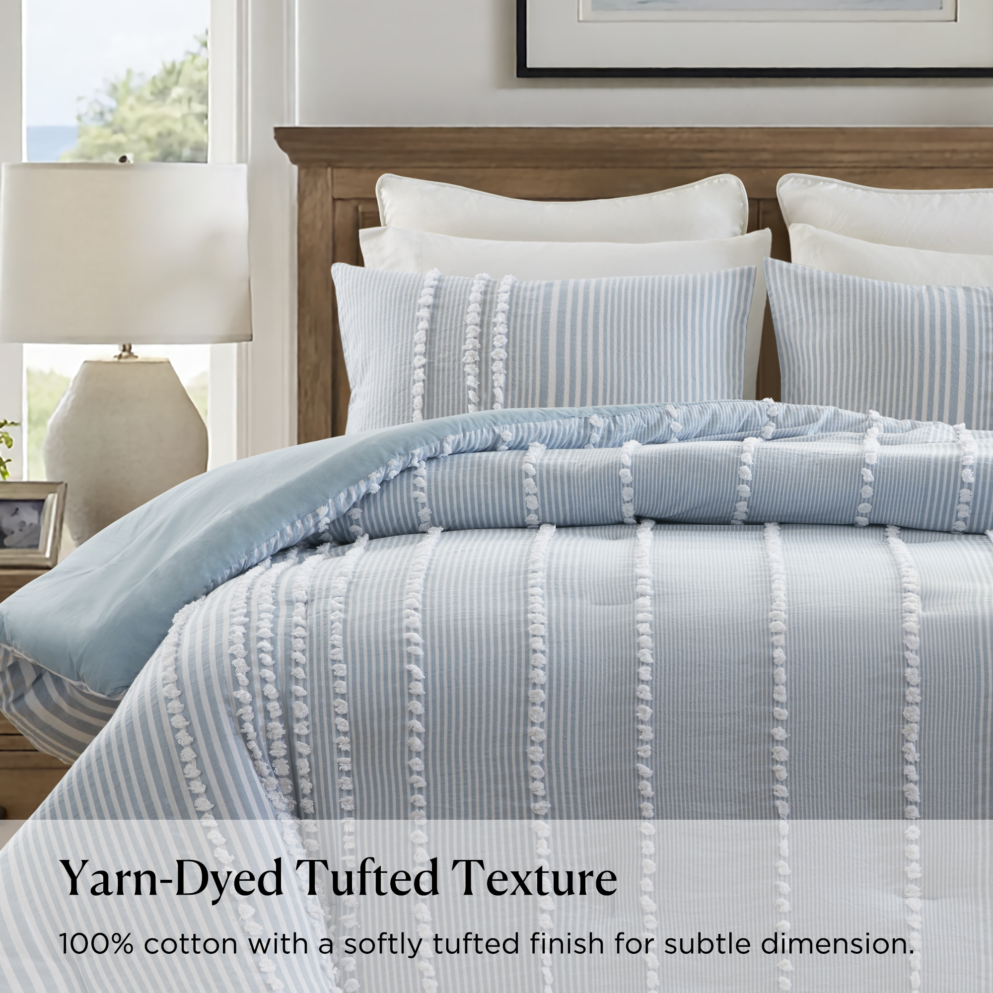 Anslee 3 Piece Cotton Yarn Dyed Comforter Set