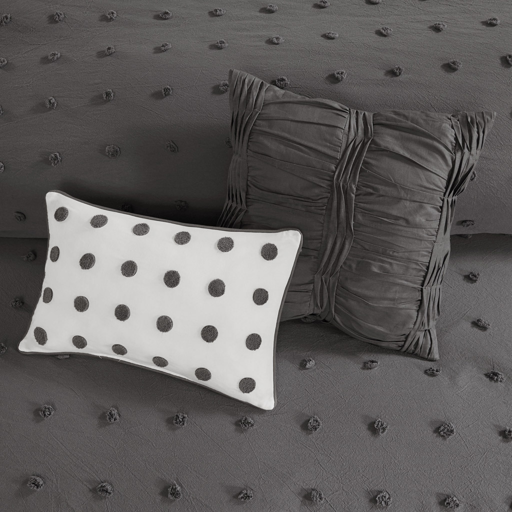 Brooklyn Cotton Jacquard Comforter Set with Euro Shams and Throw Pillows