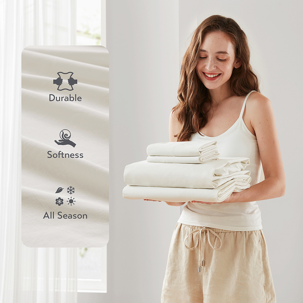 Cotton 144TC 100% Cotton Solid Sheet Set