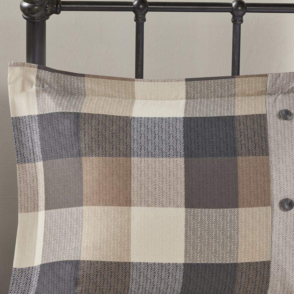 Ridge 6 Piece Herringbone Duvet Cover Set