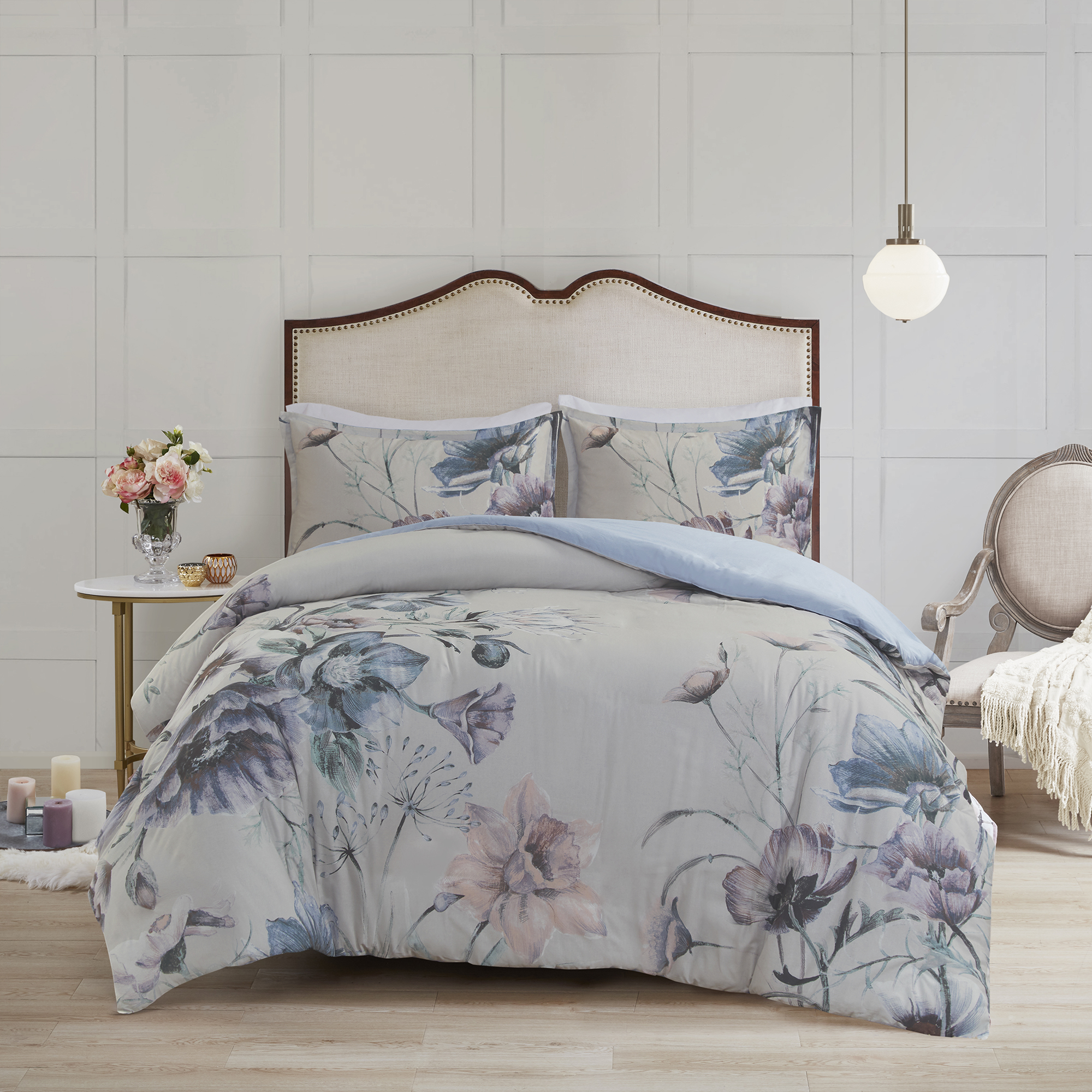 Cassandra 3 Piece Cotton Printed Duvet Cover Set