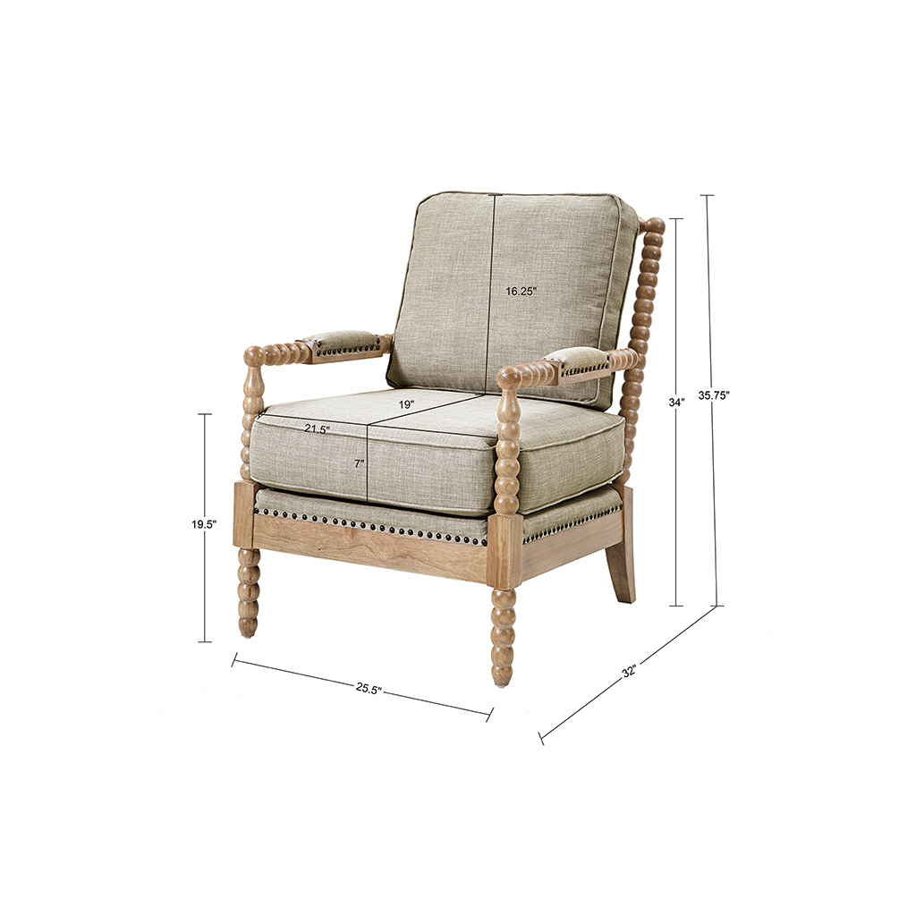 Donohue Turned Spindle Wood Accent Armchair