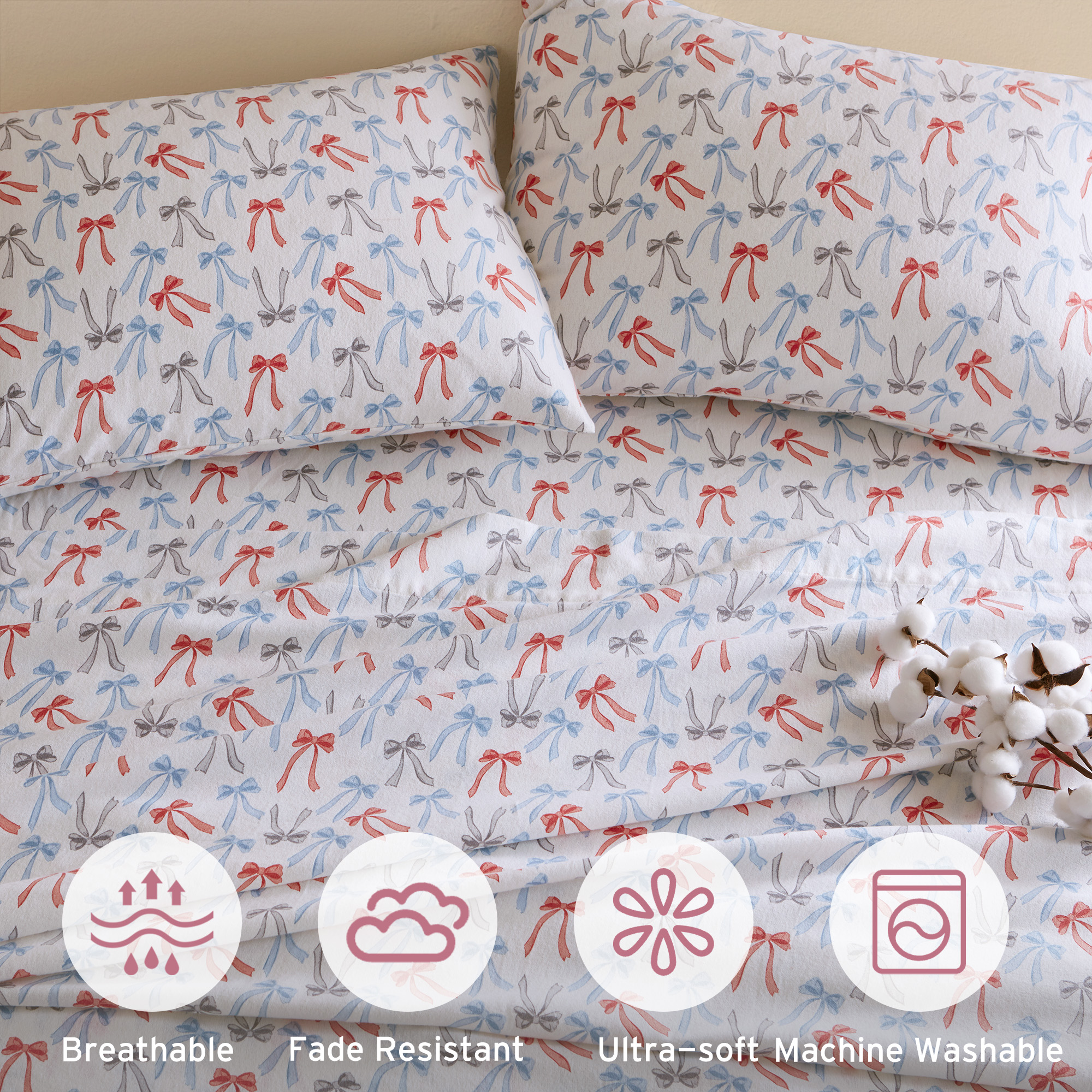 Cozy Soft Cotton Flannel Printed Sheet Set