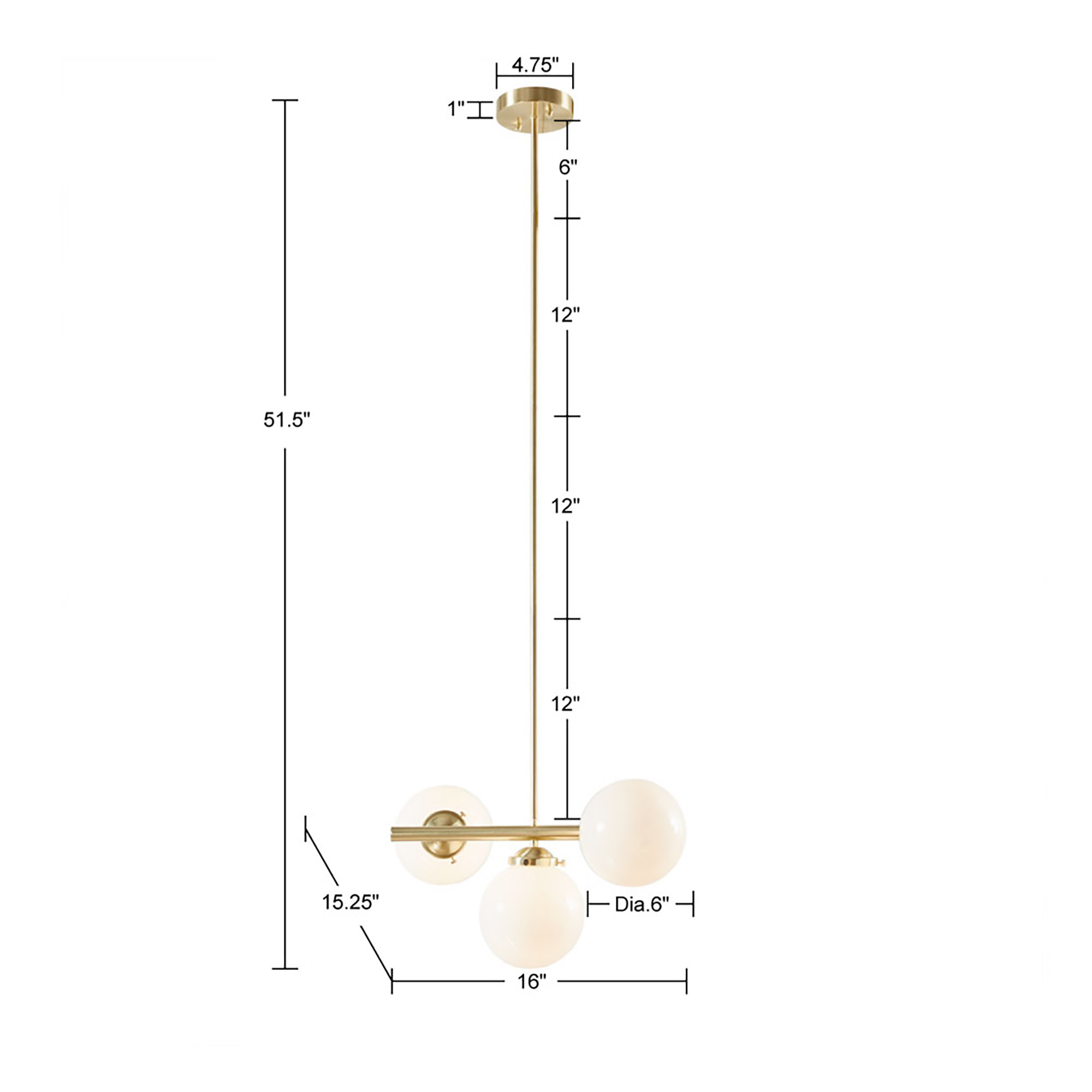 Aurelia Chandelier with Frosted Glass Globe Bulbs