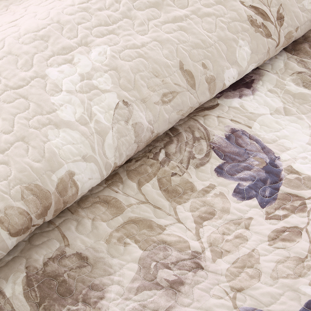 Luna 6 Piece Printed Quilt Set with Throw Pillows
