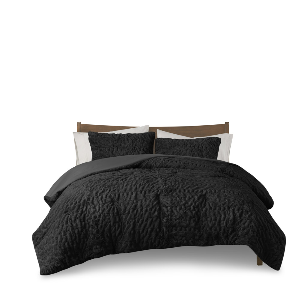 Blair Ruched Fur Down Alternative Comforter Set