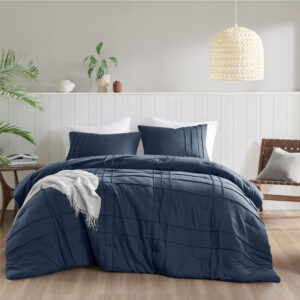Walker Soft Washed Pleated Comforter Set from Comfort Spaces in  Navy. Walker Soft Washed Pleated Comforter Set from Comfort Spaces in  Navy. Walker Soft Washed Pleated Comforter Set from Comfort Spaces in  Navy. Walker Soft Washed Pleated Comforter Set from Comfort Spaces in  Navy. Walker Soft Washed Pleated Comforter Set from Comfort Spaces in  Navy.