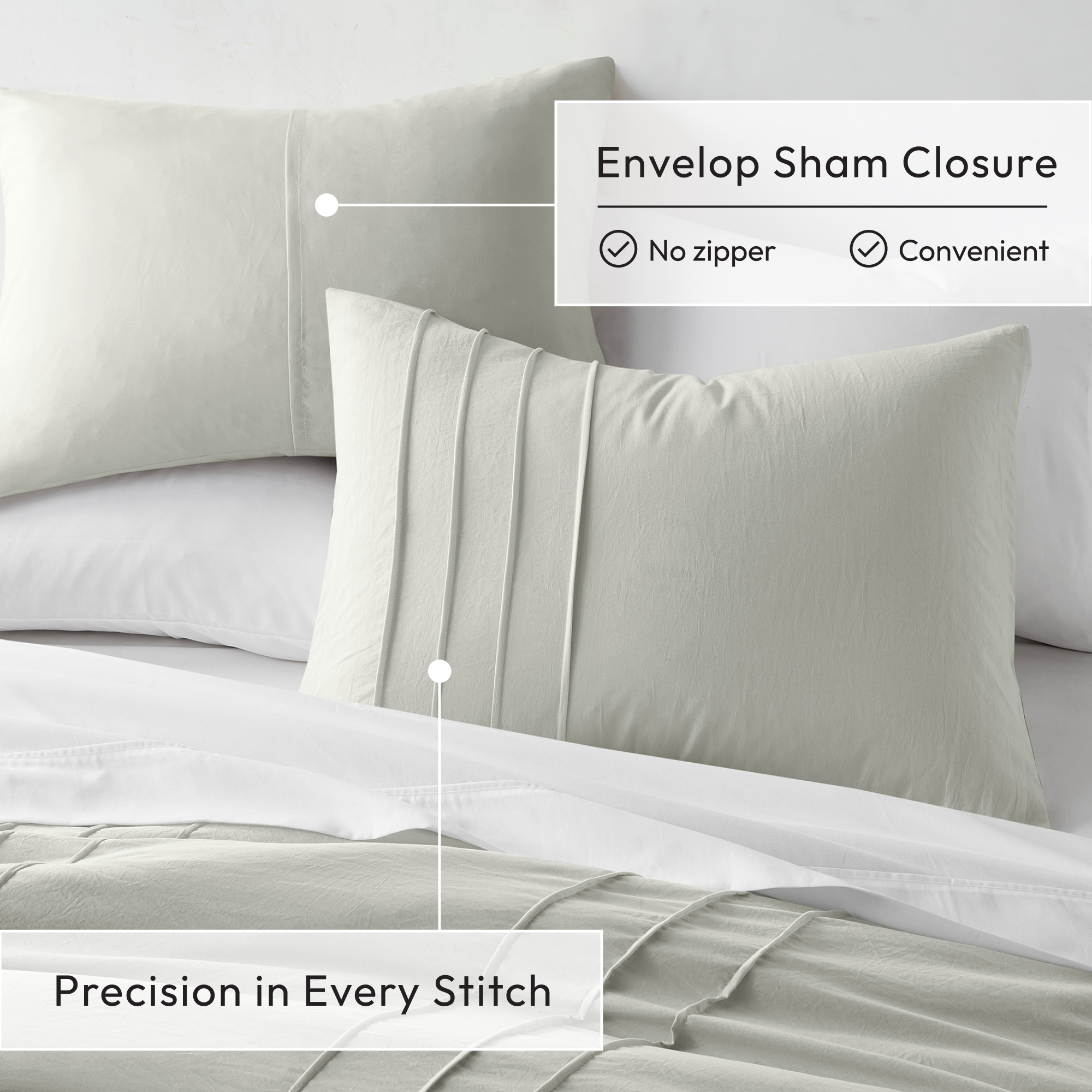Walker Soft Washed Pleated Comforter Set