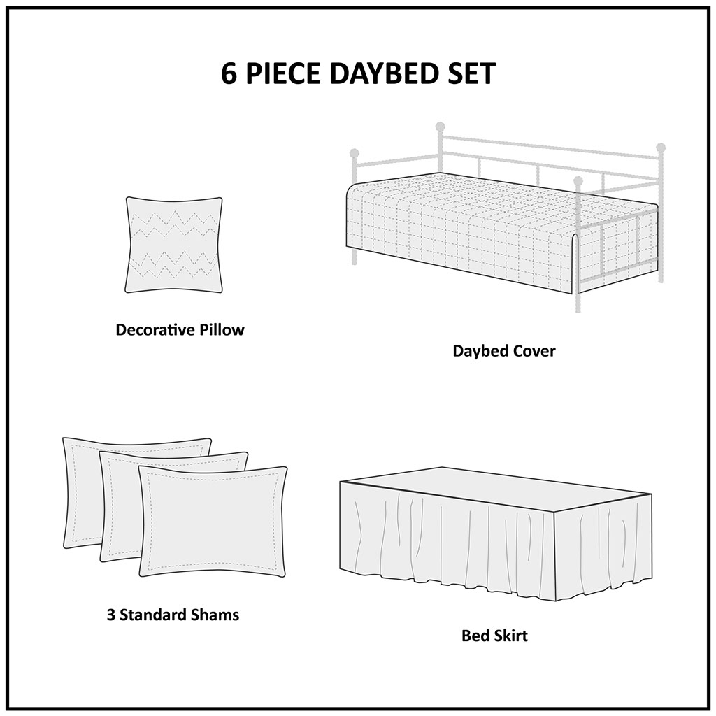 Boone 6 Piece Reversible Daybed Cover Set