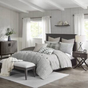 Essence Oversized Cotton Clipped Jacquard Comforter Set with Euro Shams and Throw Pillows from Madison Park Signature in  Gray. Essence Oversized Cotton Clipped Jacquard Comforter Set with Euro Shams and Throw Pillows from Madison Park Signature in  Gray. Essence Oversized Cotton Clipped Jacquard Comforter Set with Euro Shams and Throw Pillows from Madison Park Signature in  Gray. Essence Oversized Cotton Clipped Jacquard Comforter Set with Euro Shams and Throw Pillows from Madison Park Signature in  Gray. Essence Oversized Cotton Clipped Jacquard Comforter Set with Euro Shams and Throw Pillows from Madison Park Signature in  Gray.