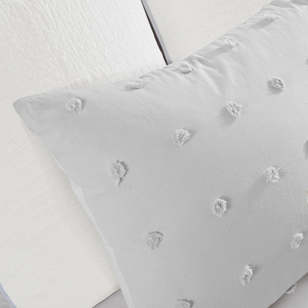 Brooklyn Cotton Jacquard Comforter Set with Euro Shams and Throw Pillows