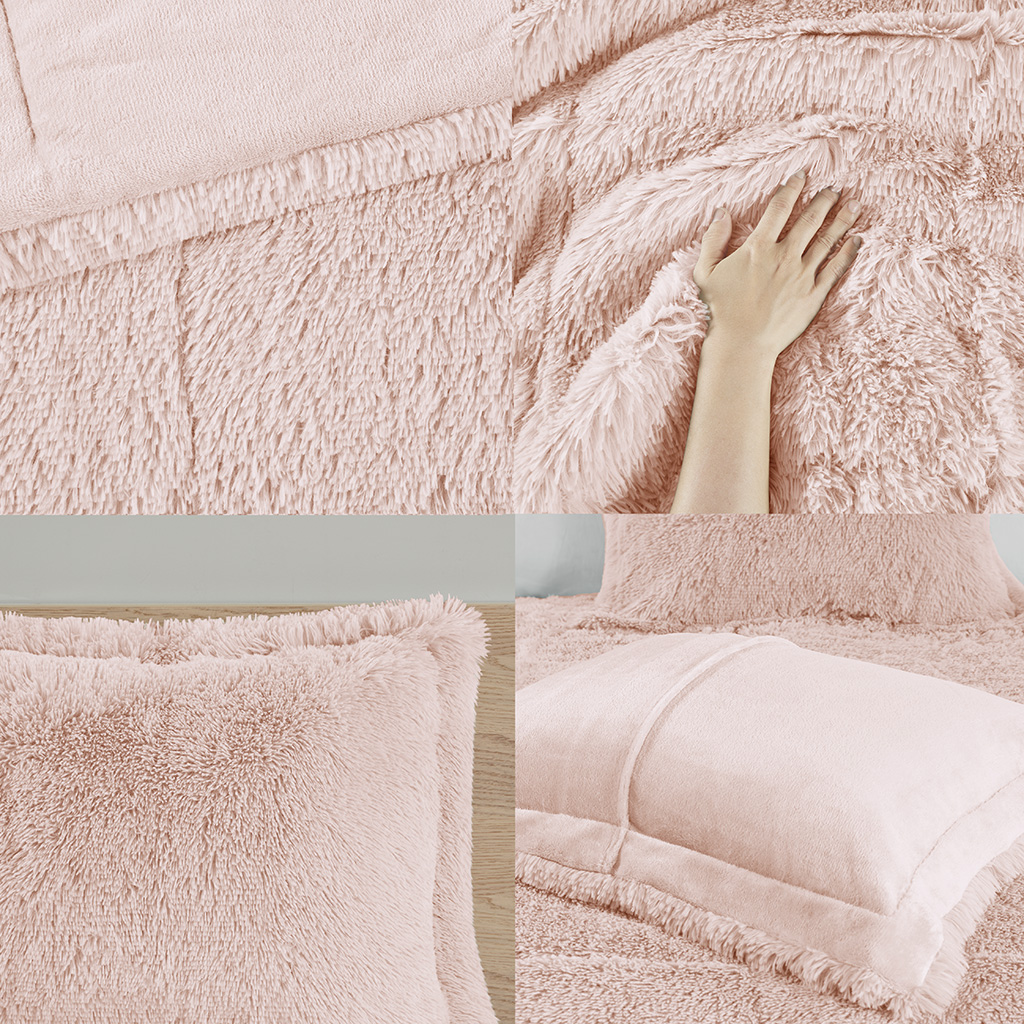 Malea Shaggy Faux Fur Comforter Mini Set