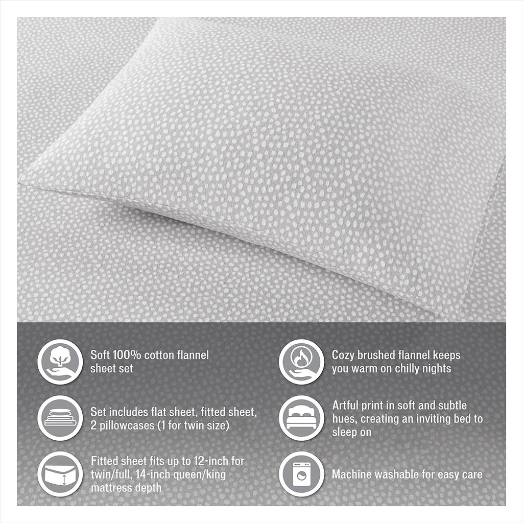 Cozy Cotton Flannel Printed Sheet Set