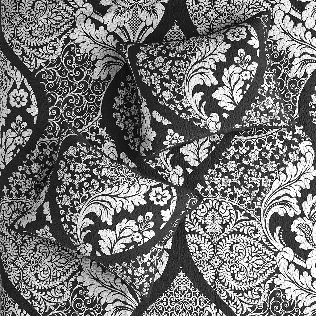 Vienna 6 Piece Printed Cotton Quilt Set with Throw Pillows