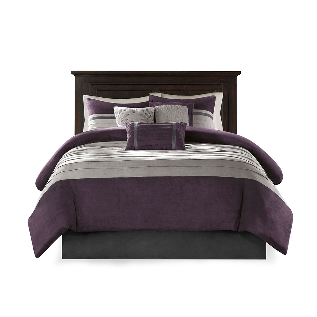 Palmer 7 Piece Pieced Faux Suede Comforter Set