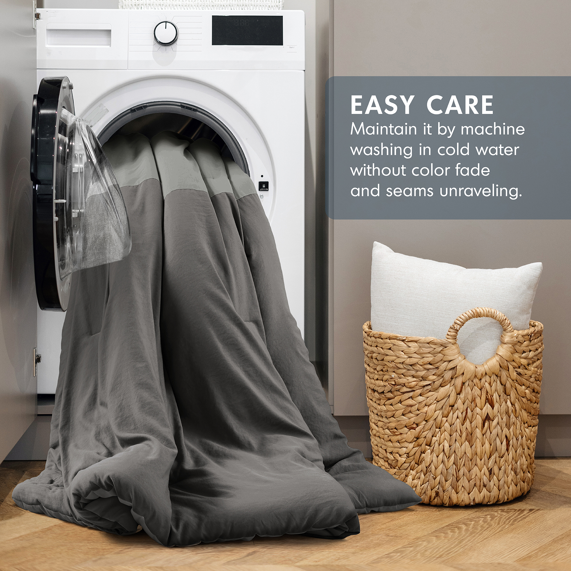 Marty Soft Washed Color Block Comforter Set