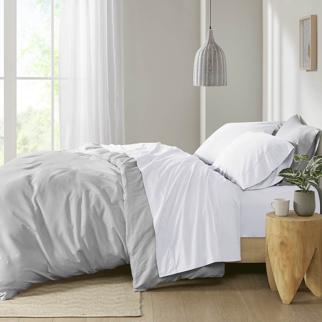 200 Thread Count Relaxed Cotton Percale Sheet Set