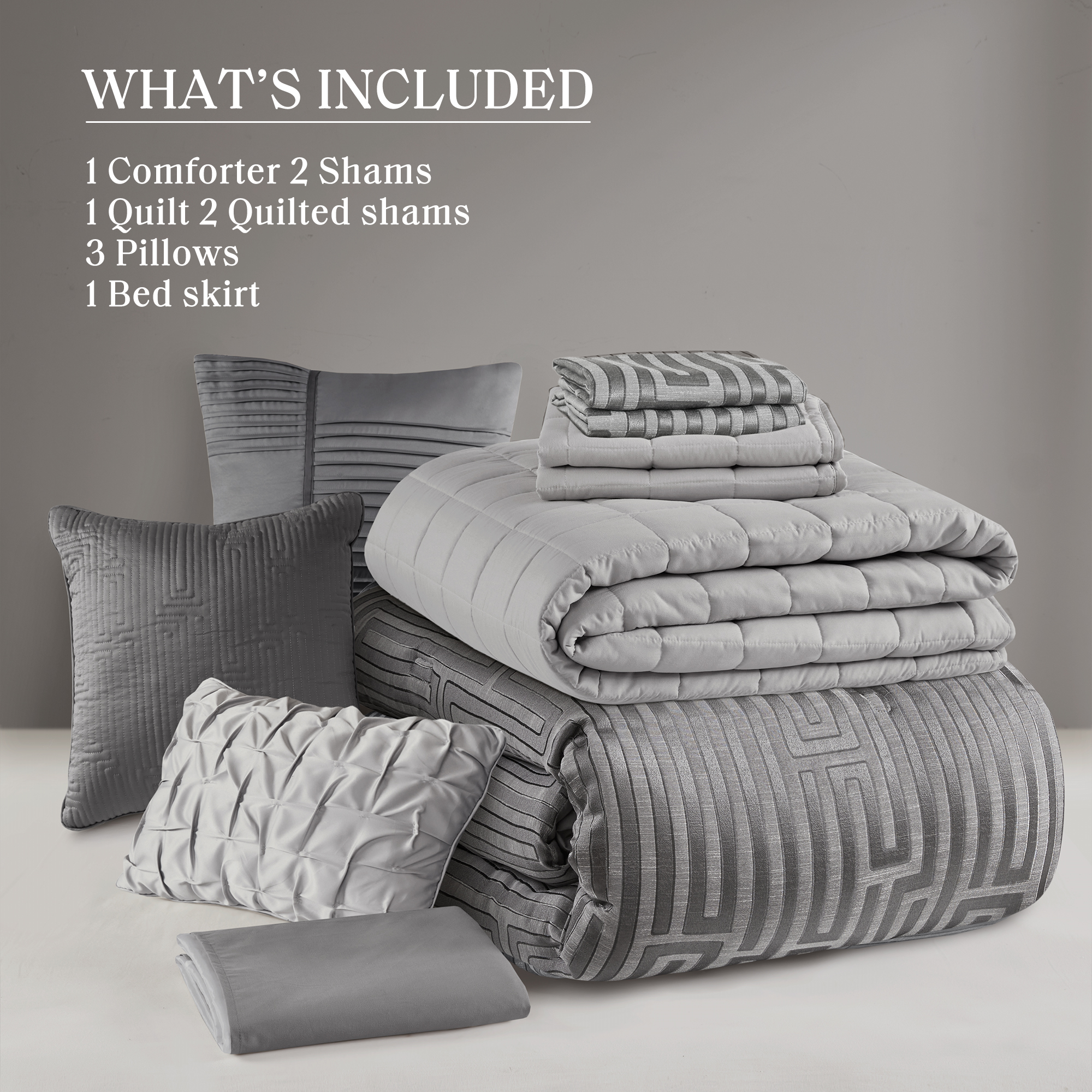 Royce 10 Piece Luxury Jacquard Comforter Set