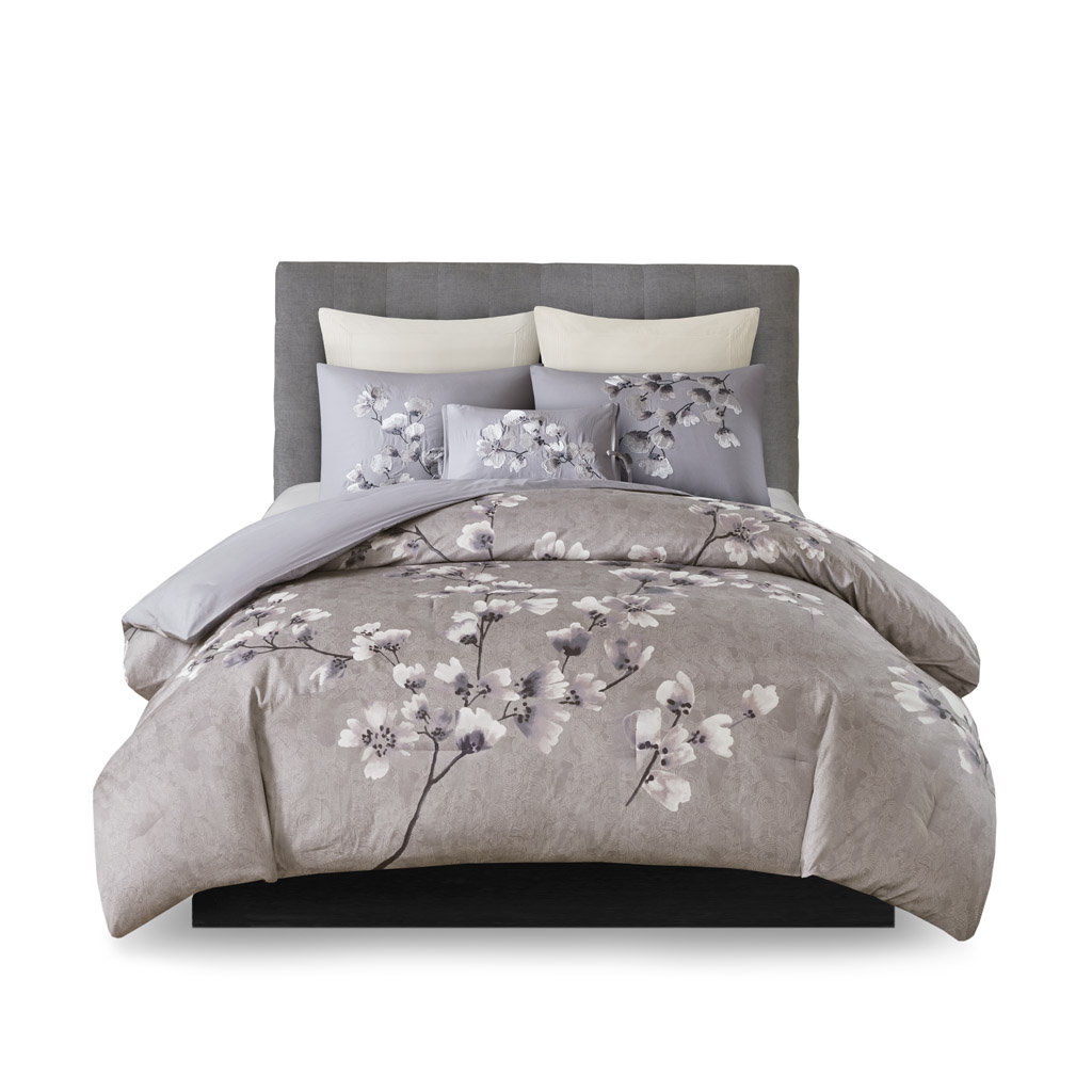 Sakura Blossom 3 Piece Cotton Sateen Printed Comforter Set