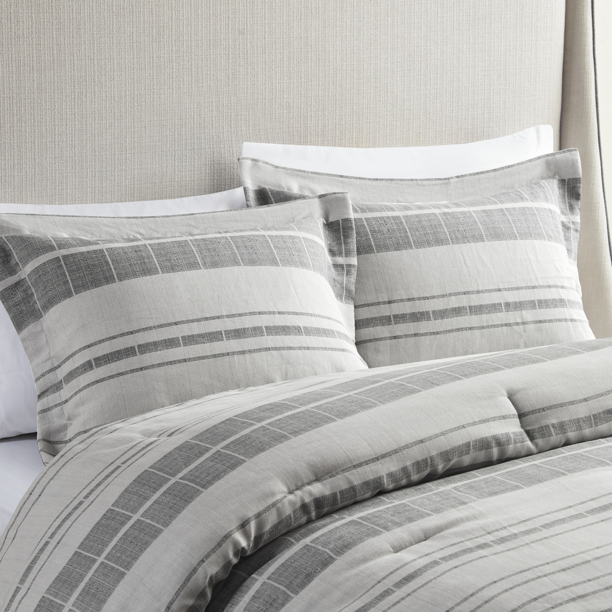 Rhodes 4 Piece Stripe Comforter Set with Throw Pillow