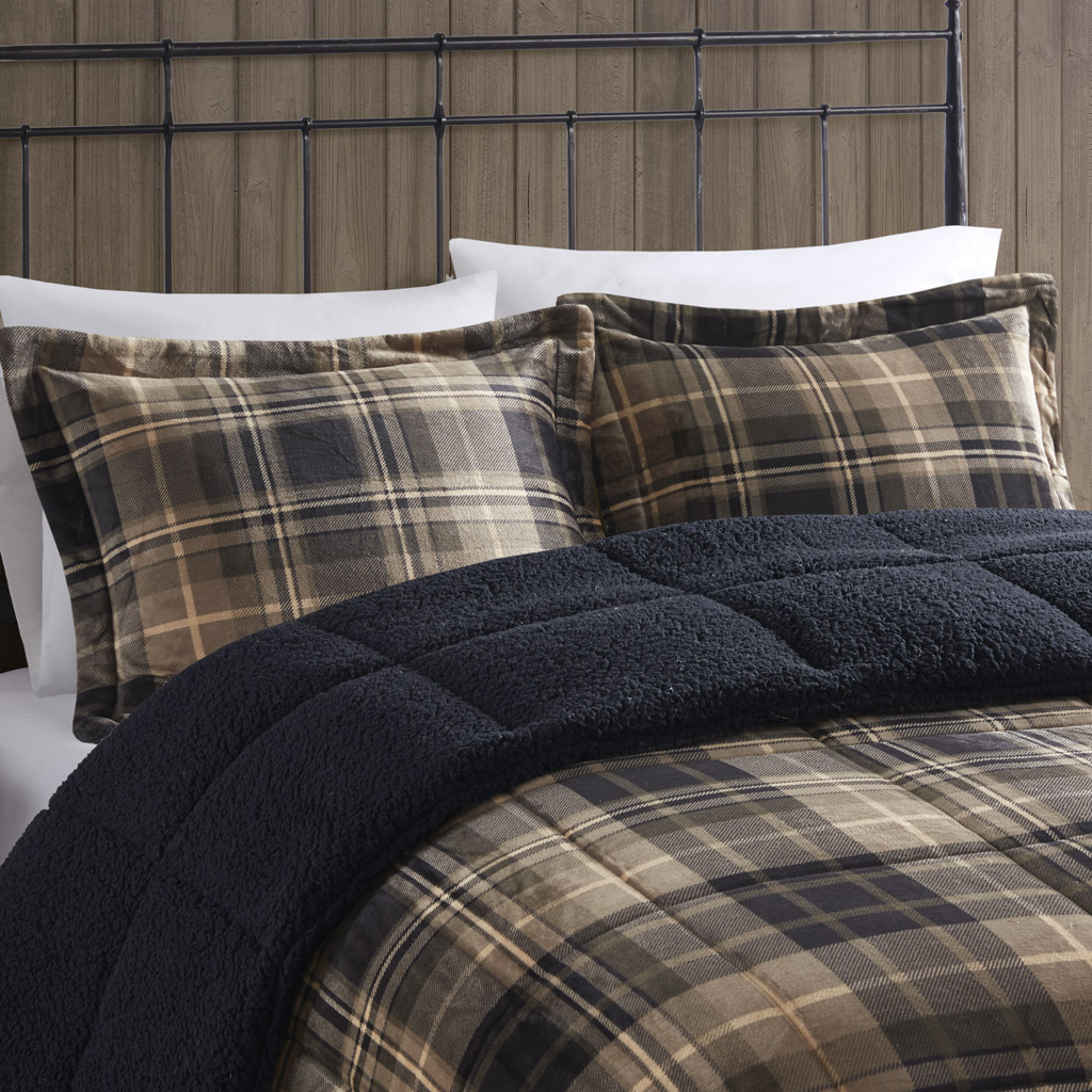 Alton Plush to Sherpa Down Alternative Comforter Set