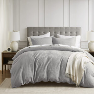 Mina Weave Textured Duvet Cover Set from Comfort Spaces in  Light Grey. Mina Weave Textured Duvet Cover Set from Comfort Spaces in  Light Grey. Mina Weave Textured Duvet Cover Set from Comfort Spaces in  Light Grey. Mina Weave Textured Duvet Cover Set from Comfort Spaces in  Light Grey. Mina Weave Textured Duvet Cover Set from Comfort Spaces in  Light Grey.