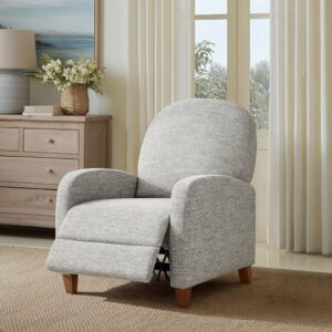 Raylin Upholstered Push Back Recliner from Martha Stewart in Grey. Raylin Upholstered Push Back Recliner from Martha Stewart in Grey. Raylin Upholstered Push Back Recliner from Martha Stewart in Grey. Raylin Upholstered Push Back Recliner from Martha Stewart in Grey. Raylin Upholstered Push Back Recliner from Martha Stewart in Grey.