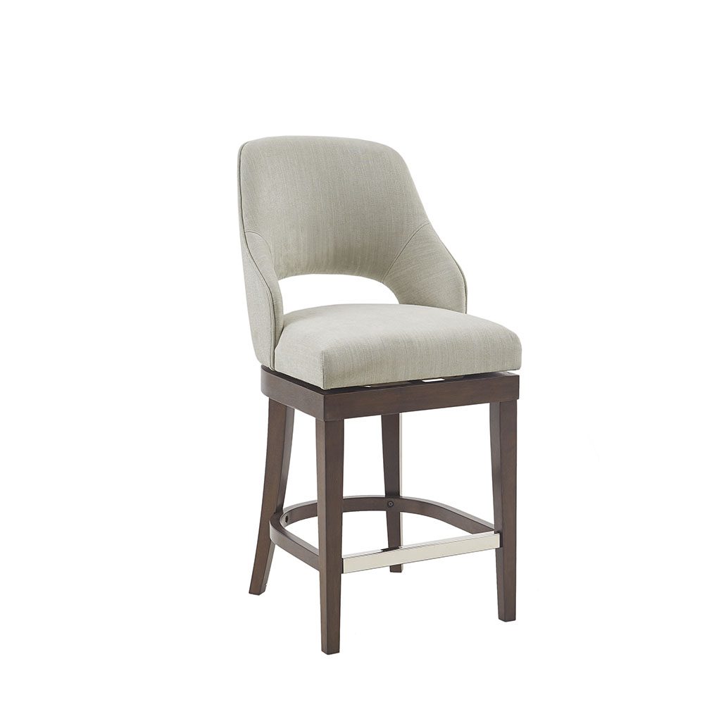 Jillian Upholstered Counter Stool with Cutout Back Design and Swivel Seat