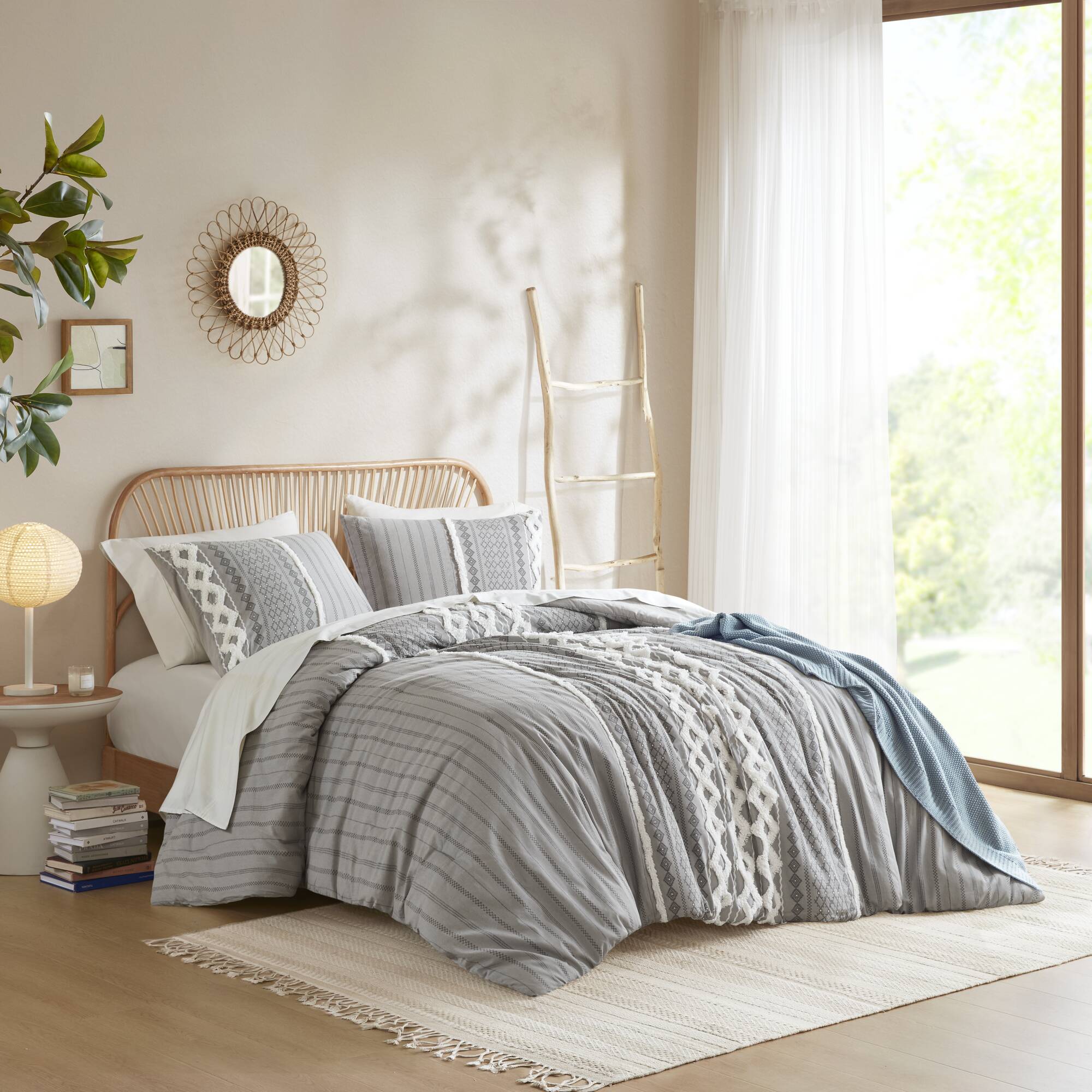 Imani Cotton Printed Comforter Set with Chenille