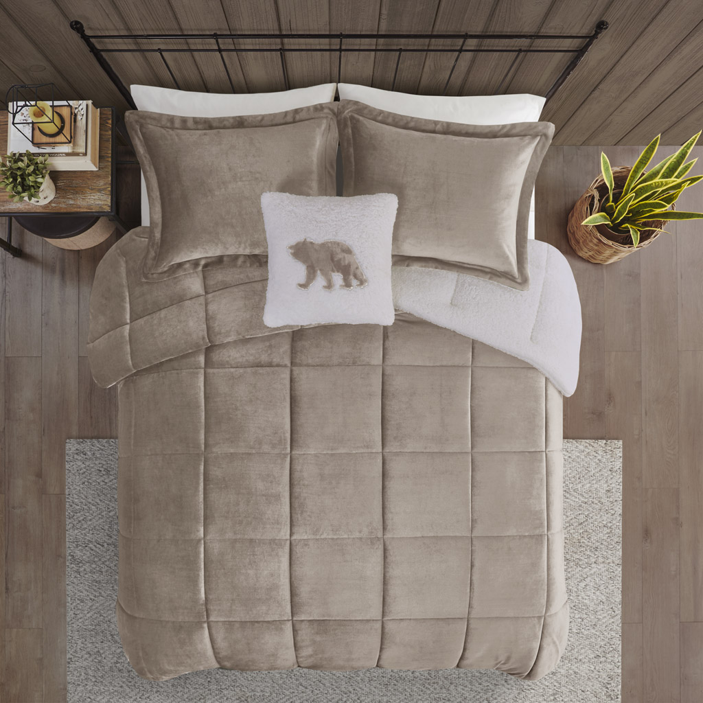 Alton Plush to Sherpa Down Alternative Comforter Set