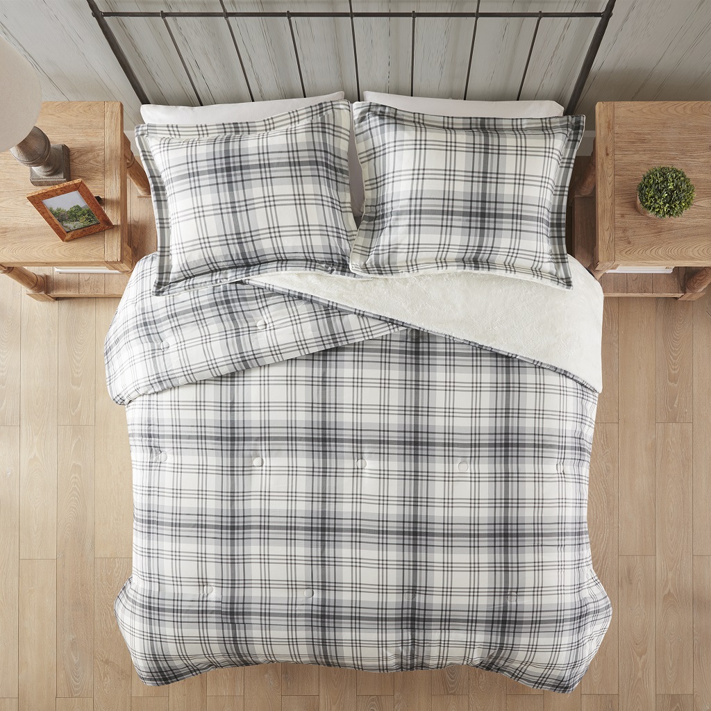 Bernston Faux Wool to Faux Fur Down Alternative Comforter Set
