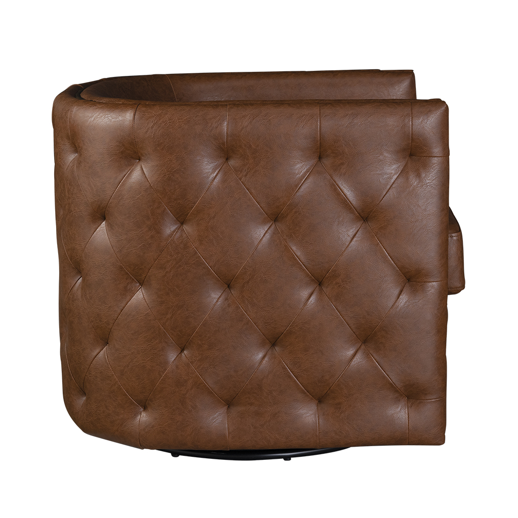 Capstone 360-degree Swivel Barrel chair with Tufting and Nail heads