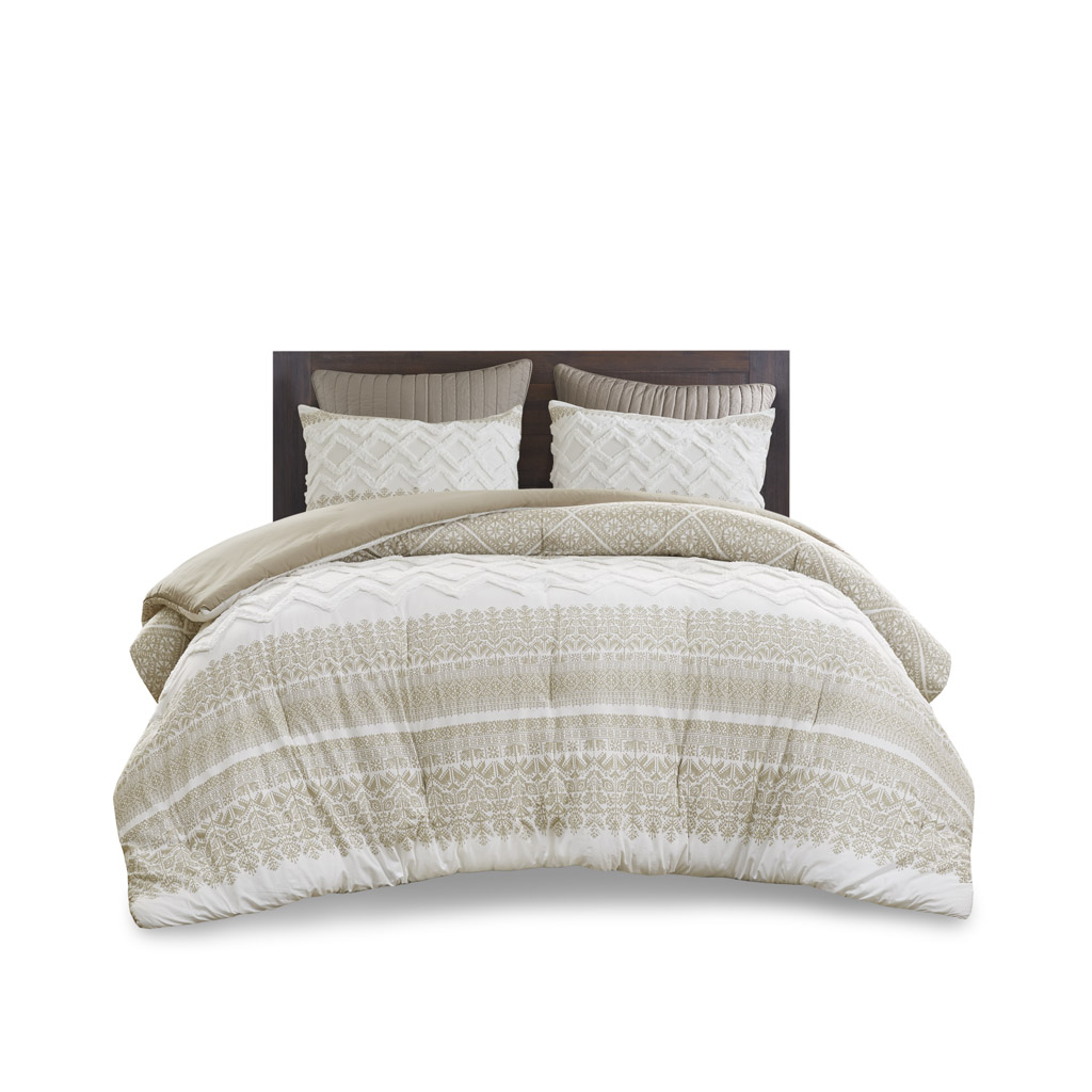 Mila 3 Piece Cotton Comforter Set with Chenille Tufting