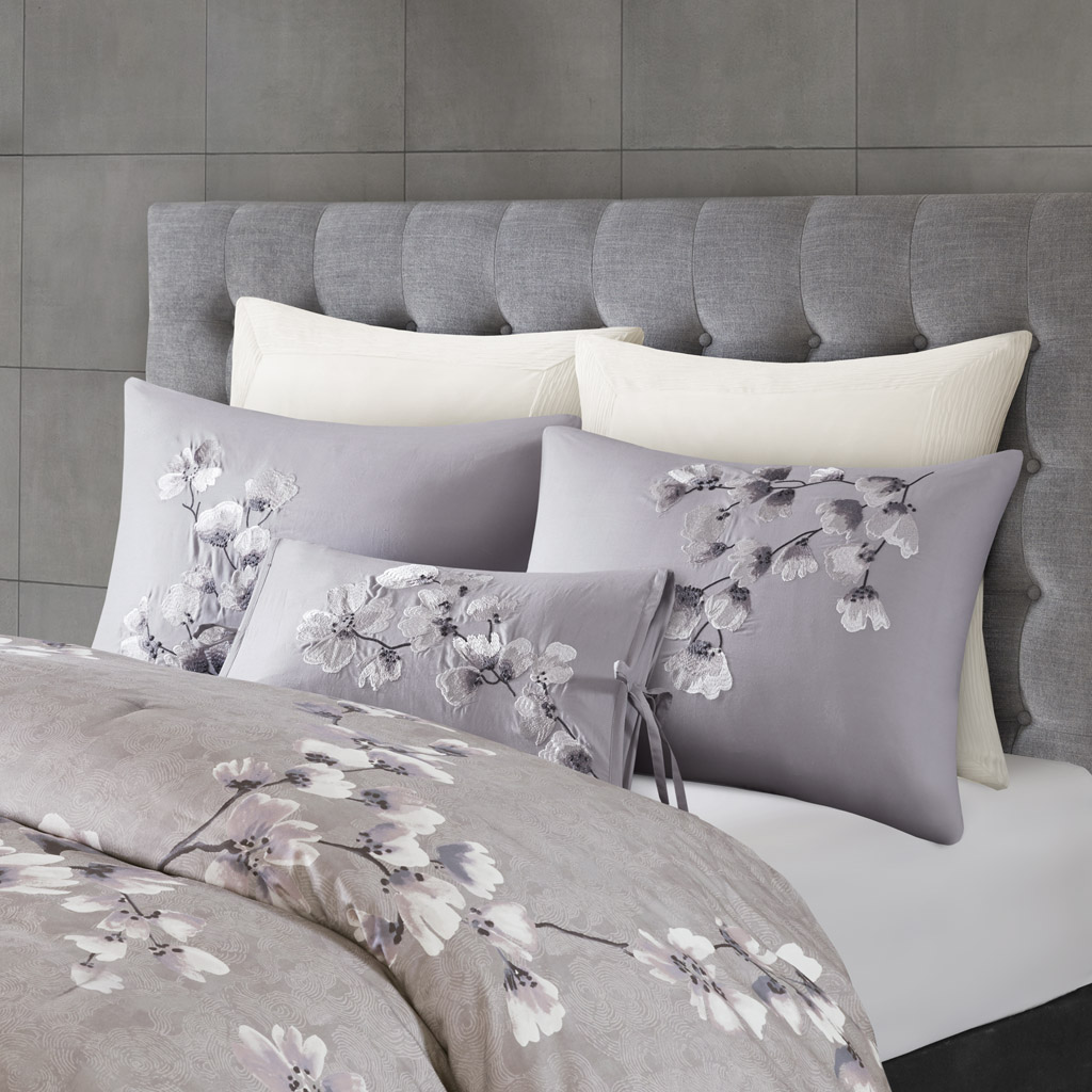 Sakura Blossom 3 Piece Cotton Sateen Printed Comforter Set