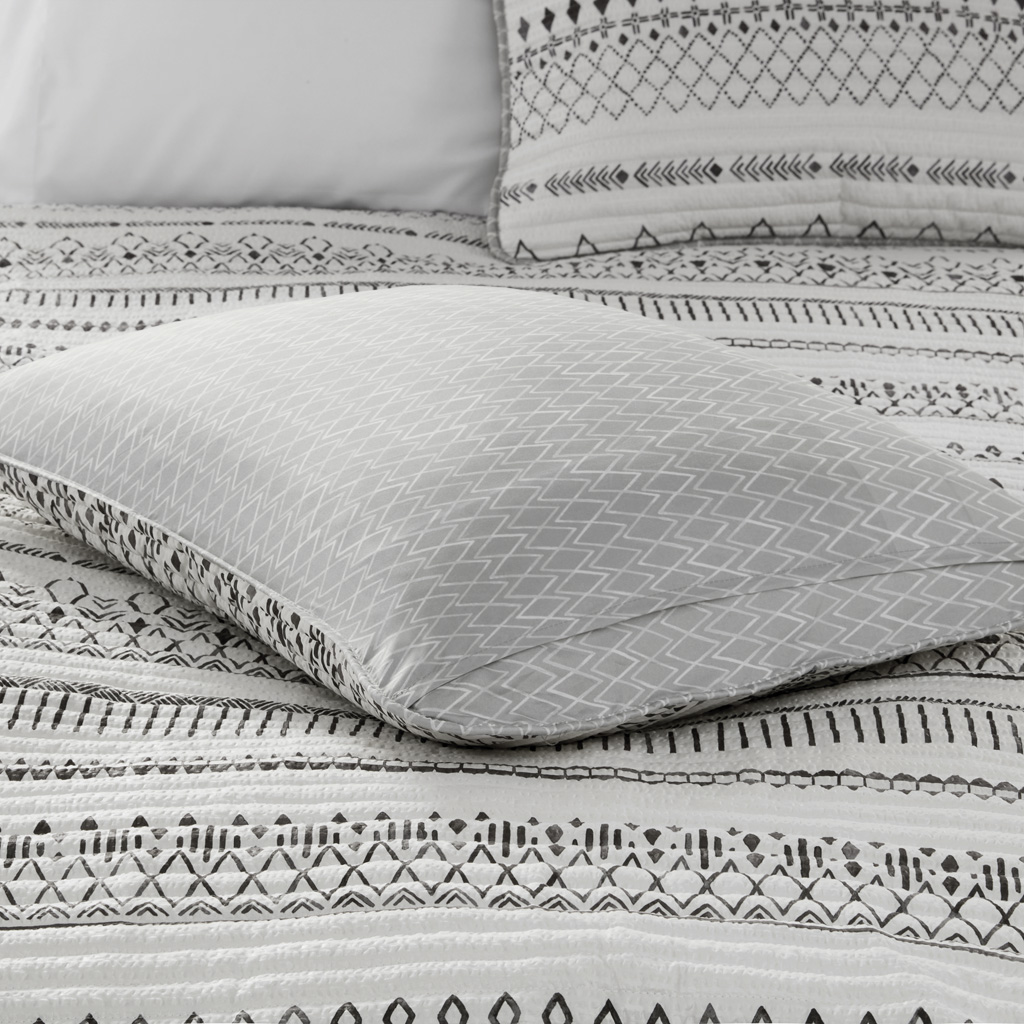 Fraser 3 Piece Printed Microfiber Seersucker Quilt Set