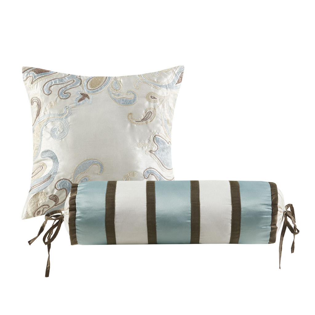 Aubrey 5 Piece Jacquard Bedspread Set with Throw Pillows