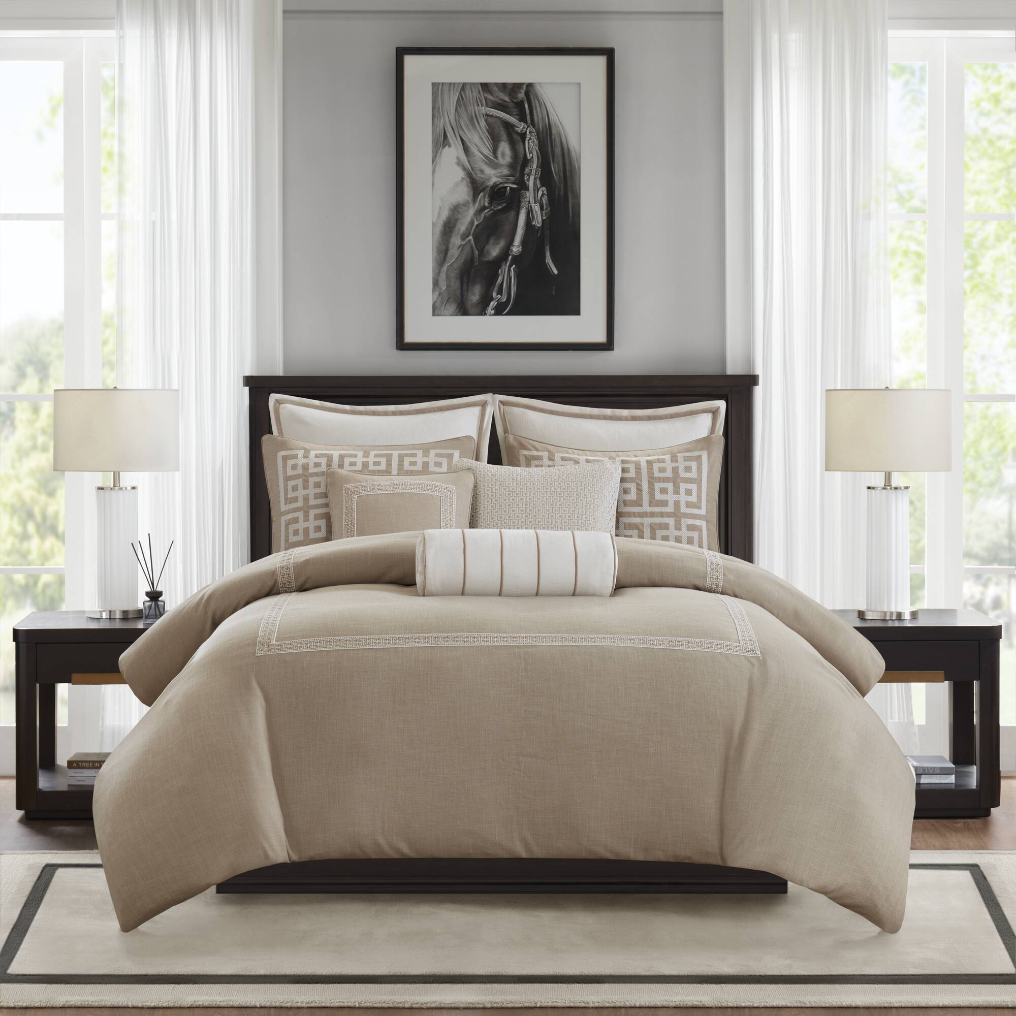 Jarvis Embroidery Oversized Duvet Style Comforter Set