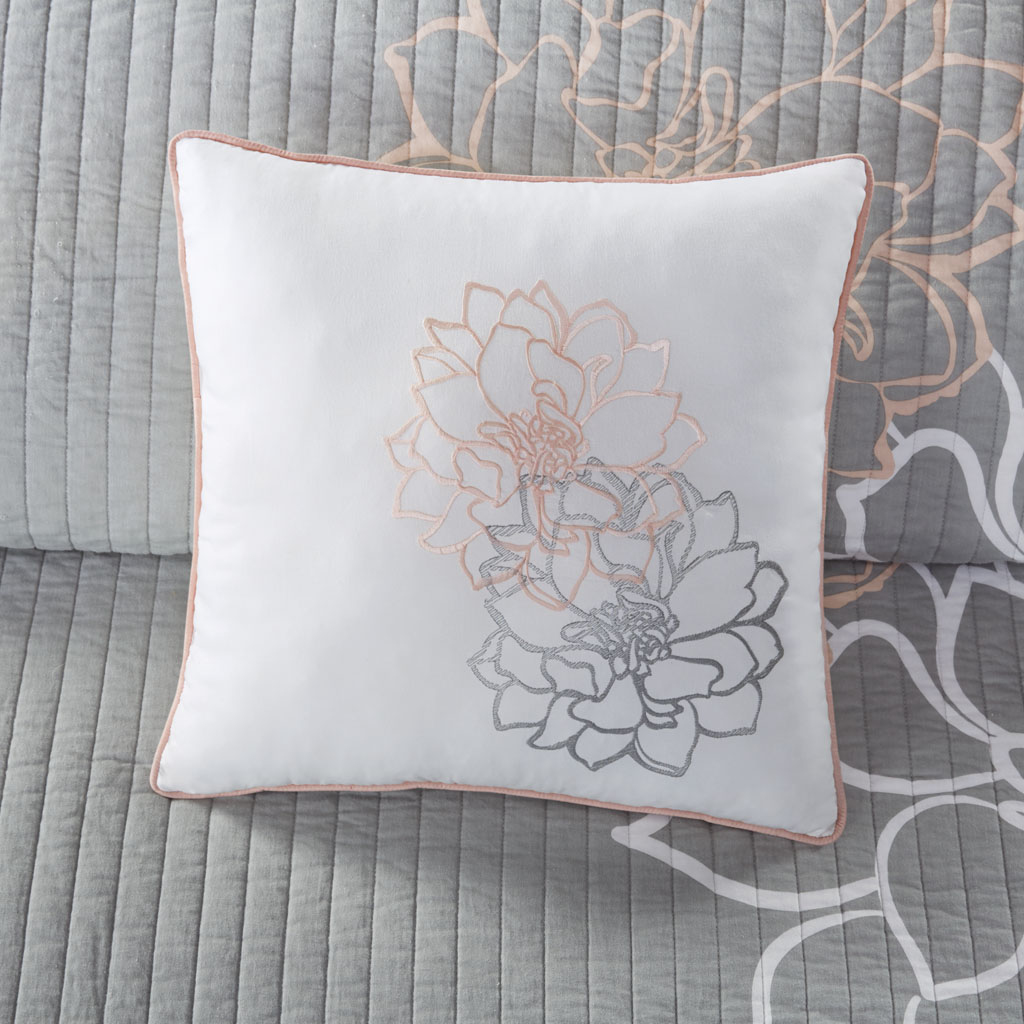 Lola 6 Piece Printed Cotton Quilt Set with Throw Pillows