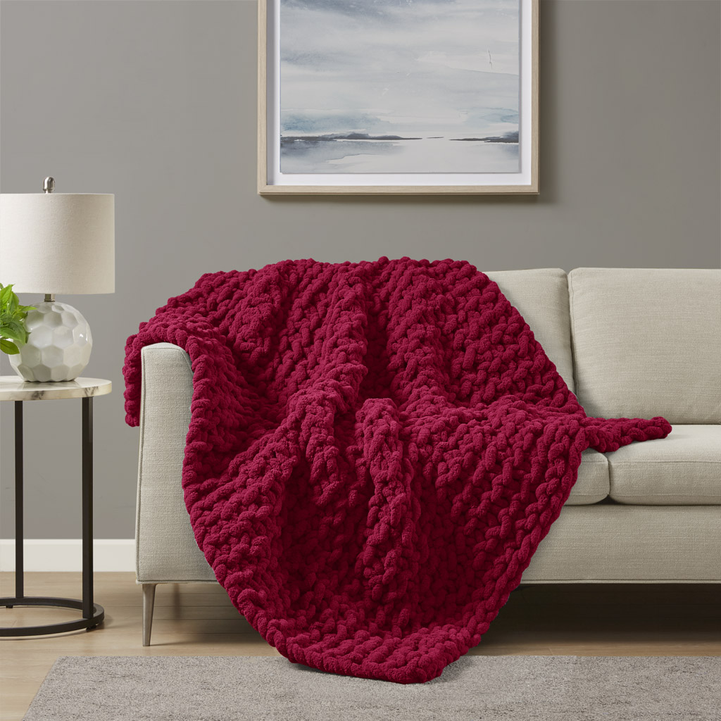 Chenille Chunky Knit Throw