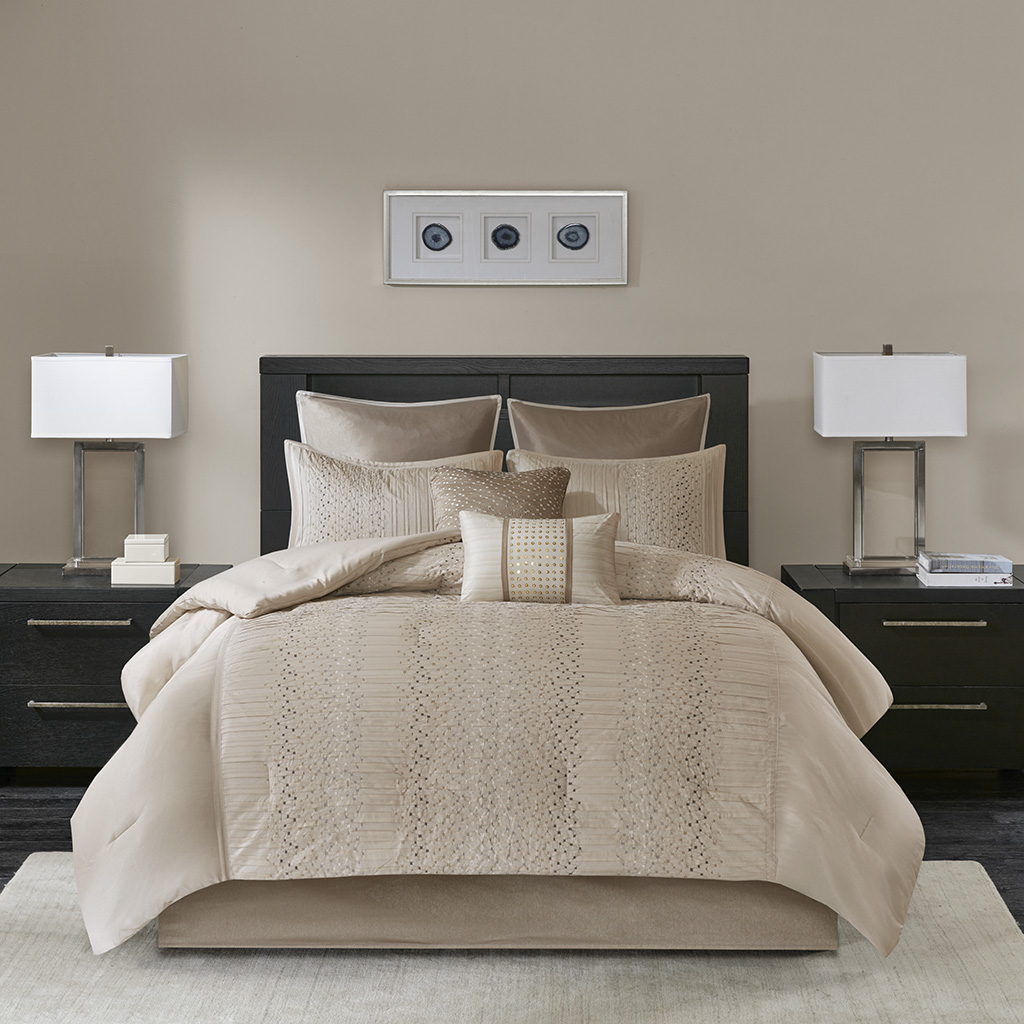 Camelia 8 Piece Embroidered Comforter Set