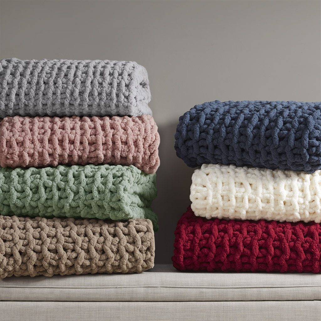 Chenille Chunky Knit Throw
