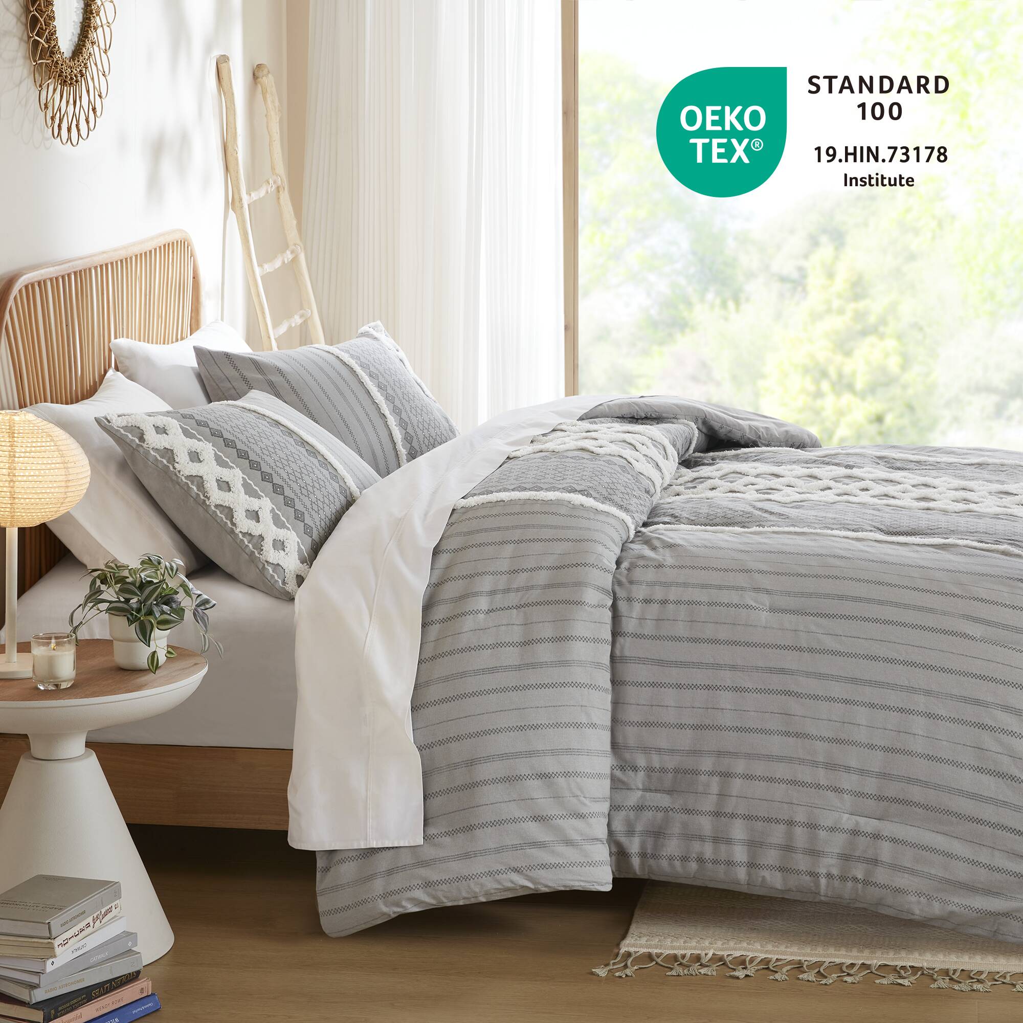 Imani Cotton Printed Comforter Set with Chenille