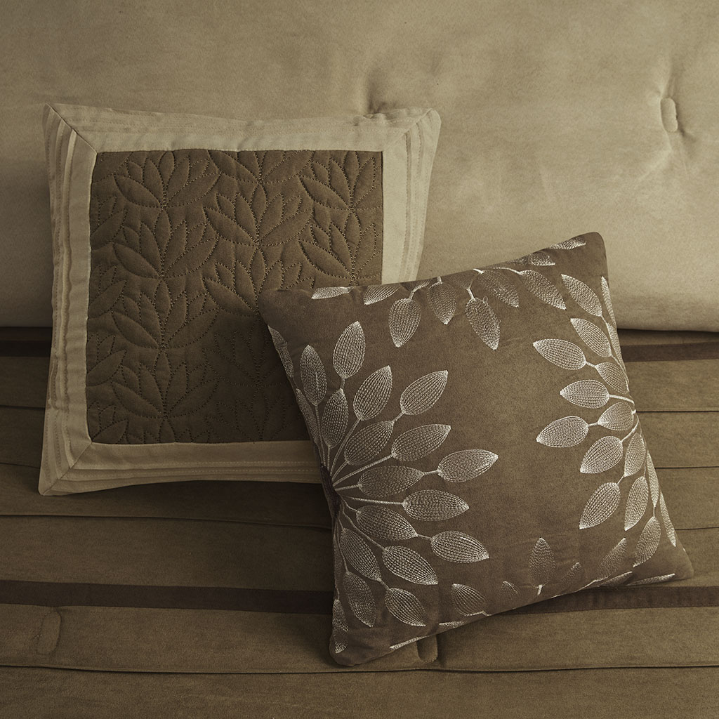 Palmer 7 Piece Pieced Faux Suede Comforter Set